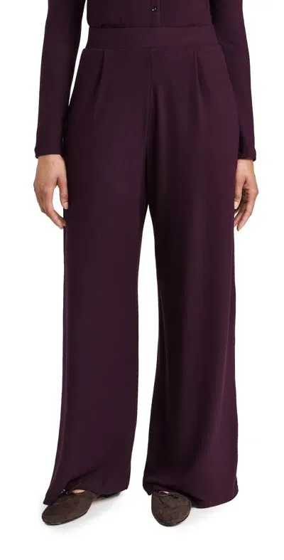 Leset Lauren Pleated Pocket Pants Dark Berry