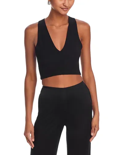 Leset Rio Cropped Tank Top In Black