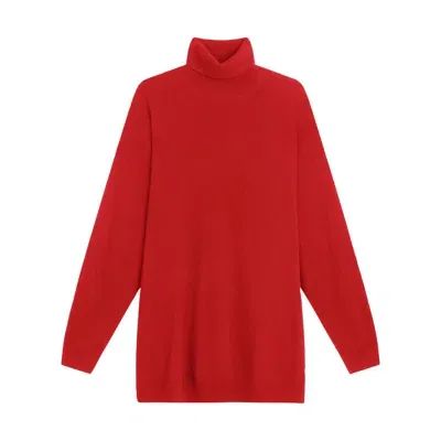 Leset Zoe Oversized Turtleneck In Brick