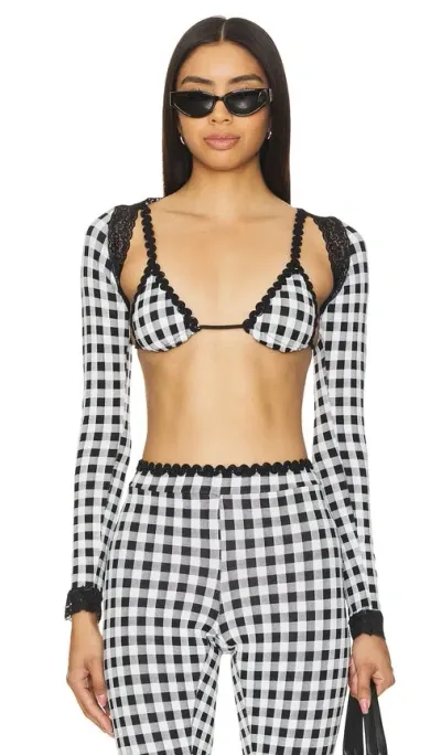 Leslie Amon Gisele Bolero In Black & White Gingham