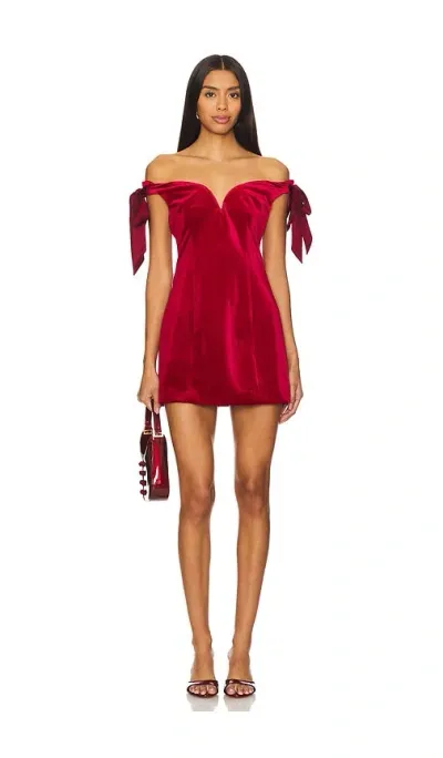 Leslie Amon Je T'aime Mini Dress In Burgundy