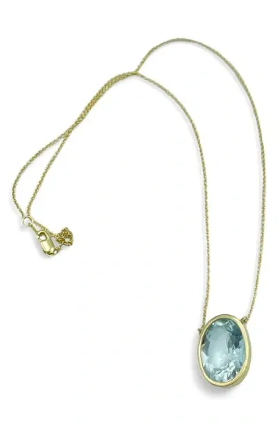 Leslie Paige Aquamarine Pendant Necklace In Gold