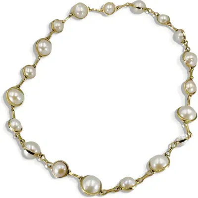 Leslie Paige Baroque Freshwater Pearl Necklace In Yellow Gold/pearl