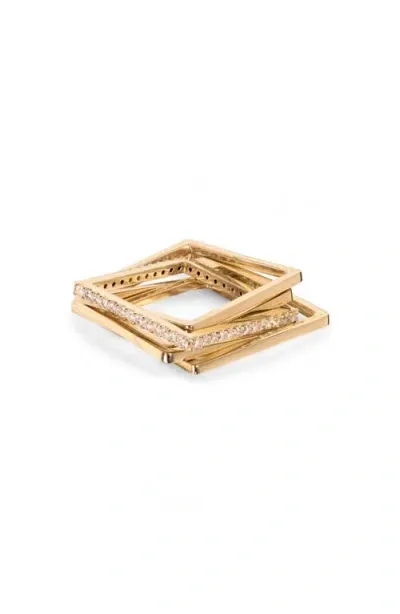 Leslie Paige Puzzle Diamond Stack Ring In Gold