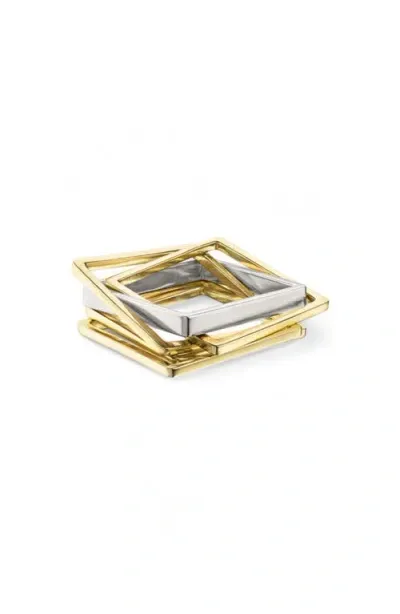 Leslie Paige Puzzle Stack Ring In Gold