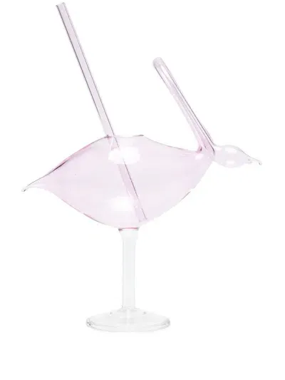 Les-ottomans Flamingo Cocktail Glass In Pink