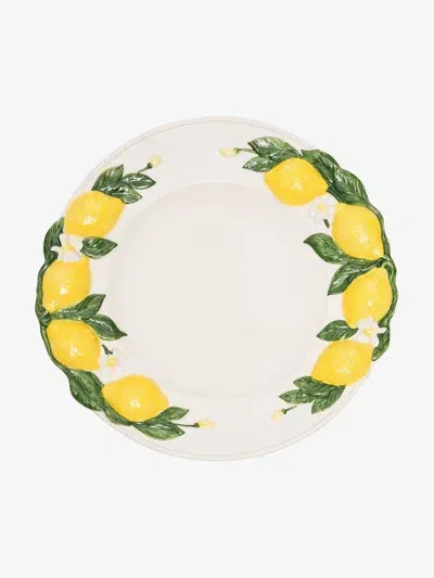 Les-ottomans Lemon-motif Porcelain Plate In White