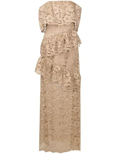 Lethicia Bronstein Adalet Floral-lace Maxi Dress In Neutrals