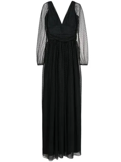 Lethicia Bronstein Beatriz Long-sleeve Maxi Dress In Black