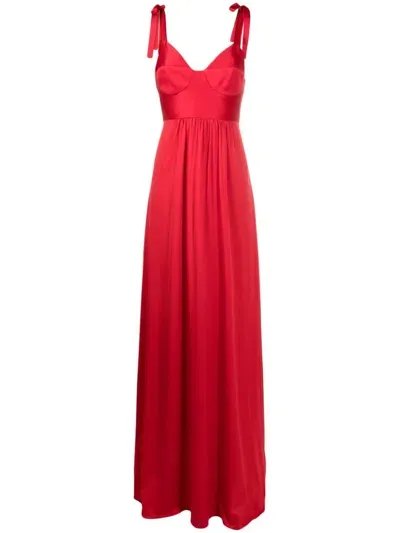 Lethicia Bronstein Beta Satin Maxi Dress In Red