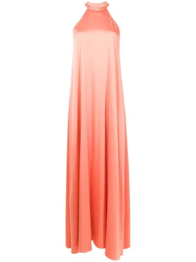 Lethicia Bronstein Bly Halterneck Maxi Dress In Orange