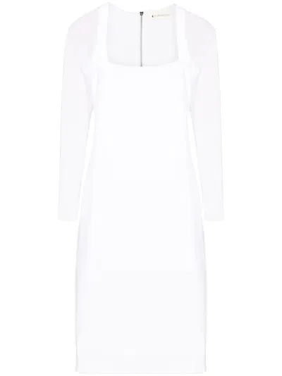 Lethicia Bronstein Brigitte Sheer-sleeved Dress In White