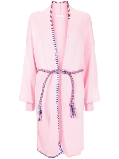 Lethicia Bronstein Cashook Tied-waist Coat In Pink