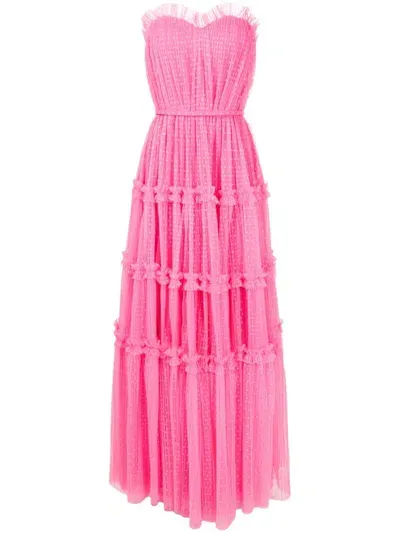 Lethicia Bronstein Polka-dot Pattern Bustier Dress In Pink