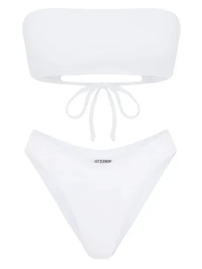 Let's Swim Bandeau Bikini Top In White