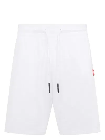 Let's Swim Logo-shark Towelling Shorts In White