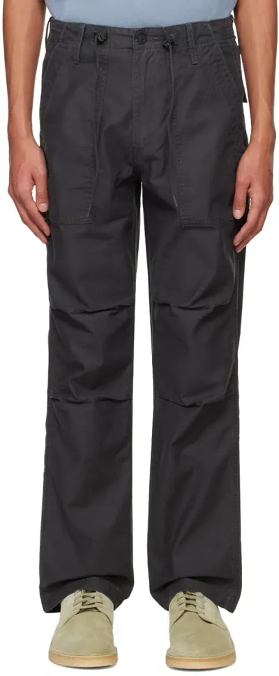 Levi's Black Loose Straight Surplus Trousers In Pirate Black