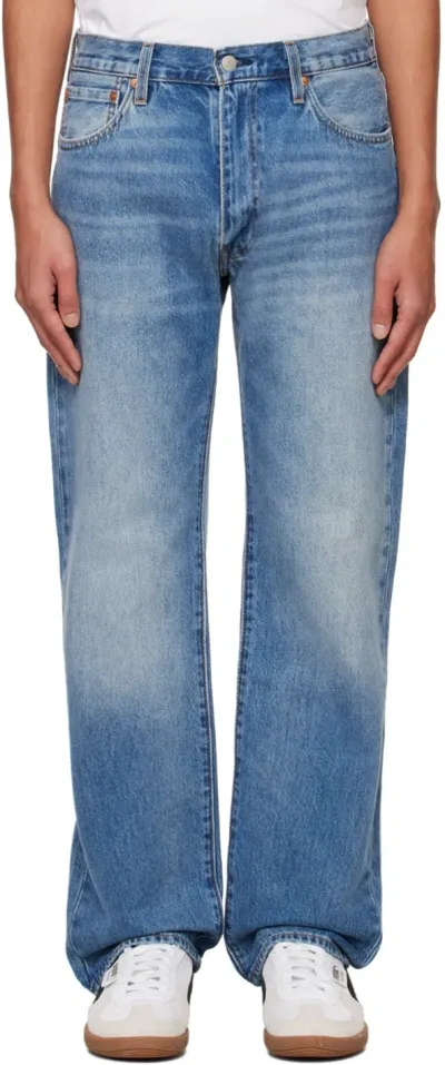 Levi's Blue 555 Relaxed Straight Jeans In Indigo Champion