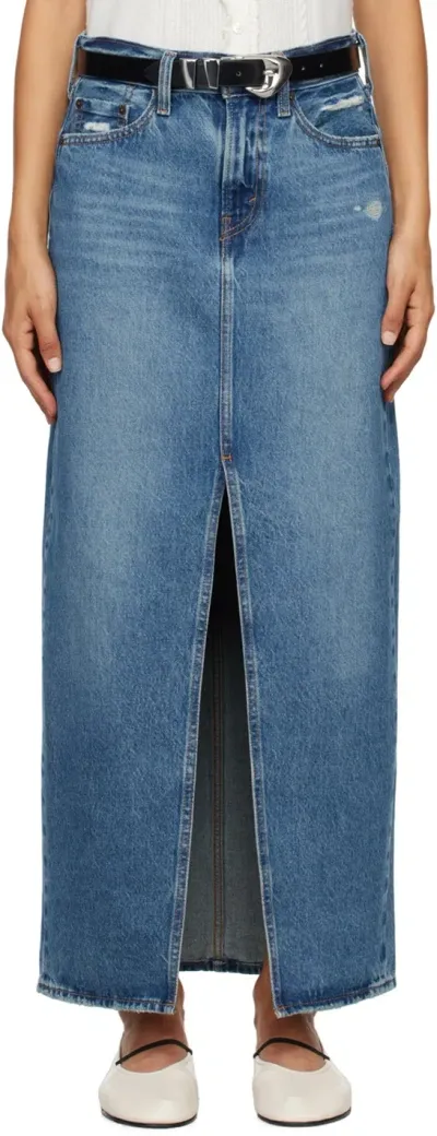 Levi's Blue Ankle Column Denim Midi Skirt In Low Fi Prep