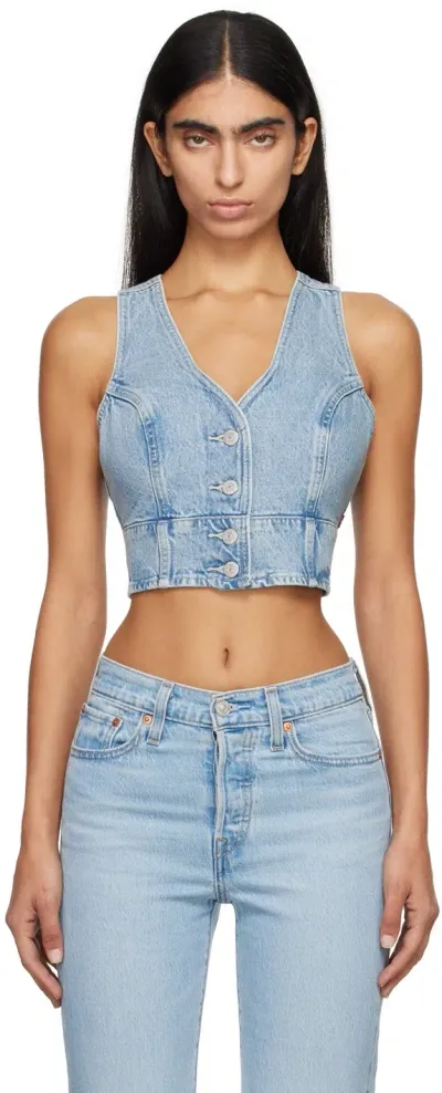 Levi's Blue Mona Denim Tank Top In Kind Of Fun 2