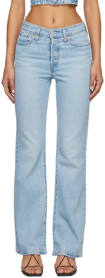 Levi's Blue Wedgie Bootcut Jeans In Blasted Stone