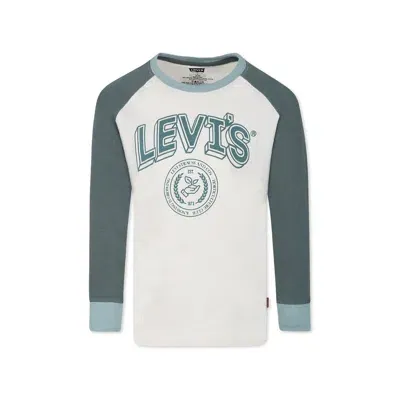 Levi's Kids' Ivory T-shirt For Boy With Logo In White