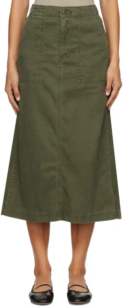 Levi's Khaki Surplus Midi Skirt In Olive Night Pigment