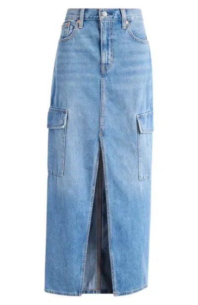 Levi's Ankle Column Denim Cargo Skirt In Maximize The Moment