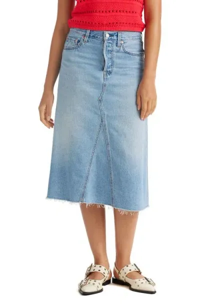 Levi's High Waist Decon Denim Midi Skirt In Secret Secret