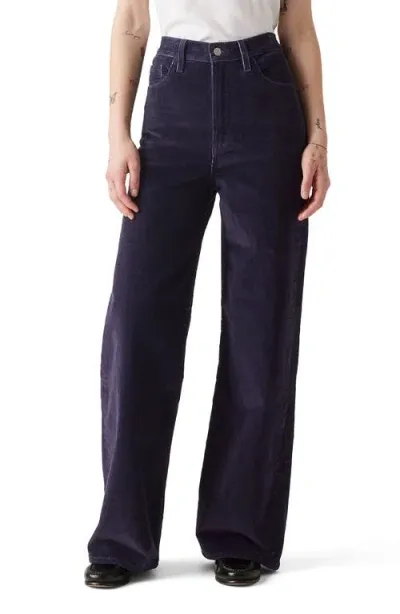 Levi's Ribcage High Waist Wide Leg Corduroy Jeans In Nightwatch Blue