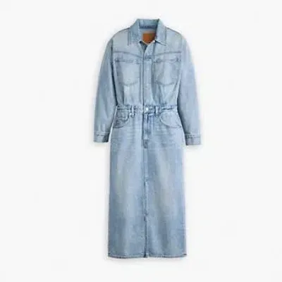 Levi's Denim Midi Shirt Dress In Blue