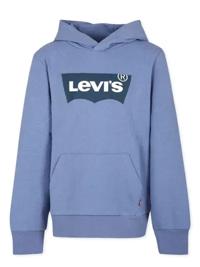 Levi's Logo-print Hoodie In Blau