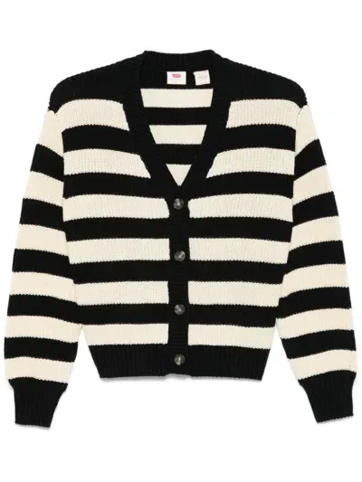 Levi's Striped Cardigan In Neutrals