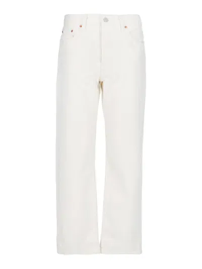 Levi's 501® High-rise Cropped Jeans In White