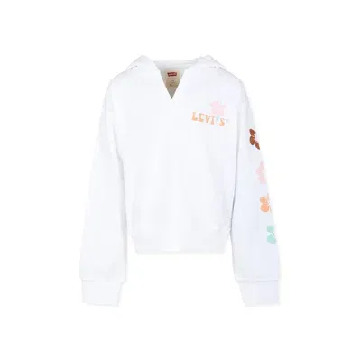 Levi's Kids' White Sweatshirt For Girl With Logo