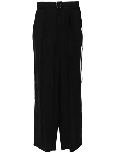 Lgn Louis Gabriel Nouchi Belted Wide-leg Trousers In Black