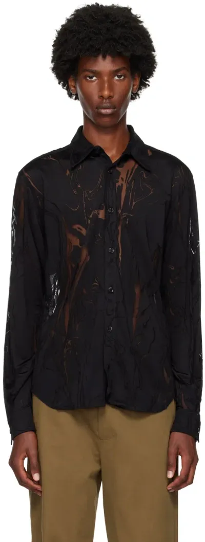 Lgn Louis Gabriel Nouchi Black Marbled Devoured Shirt In Black 001