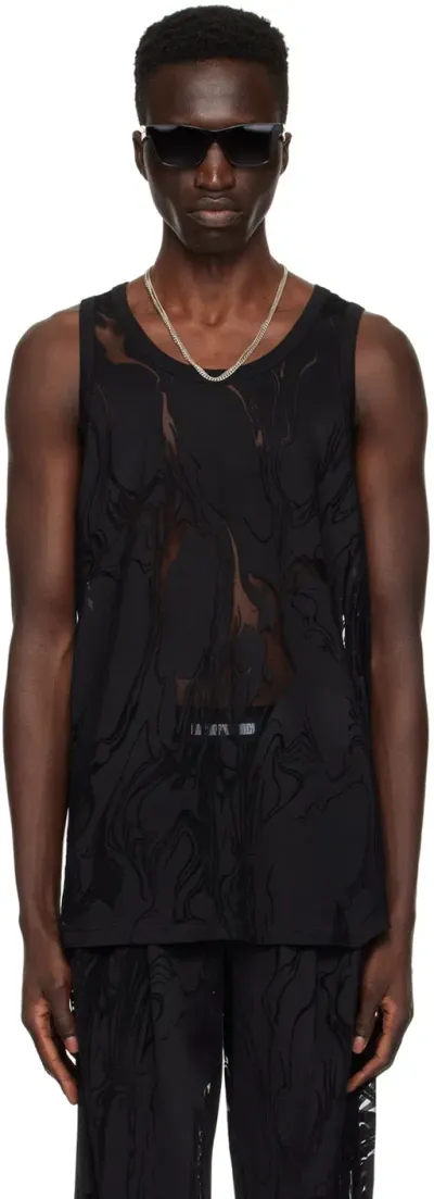 Lgn Louis Gabriel Nouchi Black Marbled Tank Top In Devore