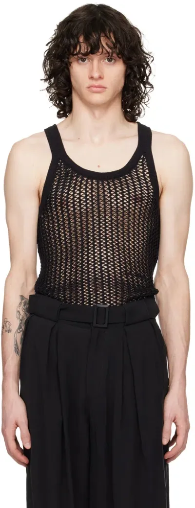 Lgn Louis Gabriel Nouchi Black Net Stitch Tank Top In Black 001