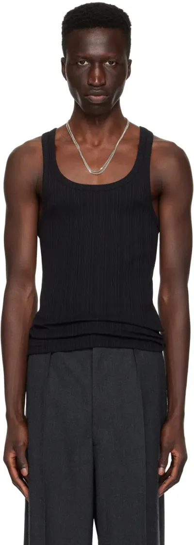 Lgn Louis Gabriel Nouchi Black Ribbed Tank Top In Black 001