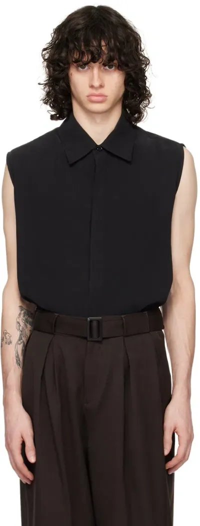 Lgn Louis Gabriel Nouchi Black Twisted Shirt In Black 001