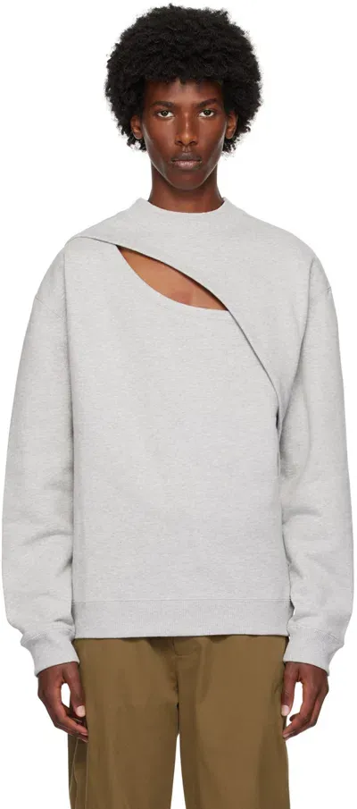 Lgn Louis Gabriel Nouchi Grey Laceration Sweatshirt In Grey 020