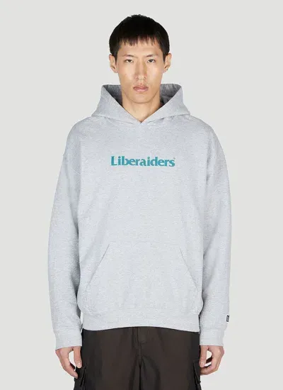 Liberaiders Logo Hooded Sweatshirt In Grey