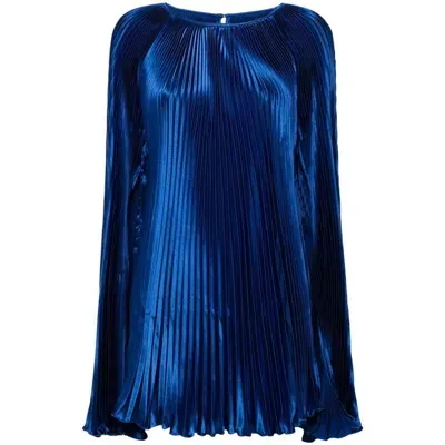 L'idée Magnifique Pleated Tunic In Blue