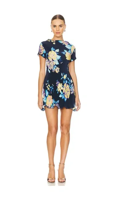 L'idée Silencio Short Sleeve Mini Dress In Nuite Garden