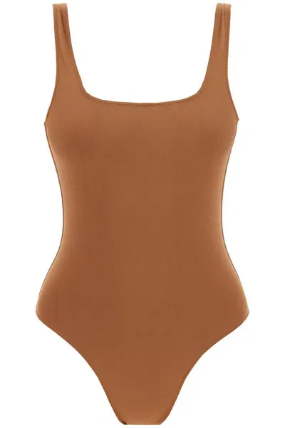 Lido Full Body Metallic Lycra Swims In Brown