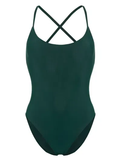 Lido Uno Open-back Swimsuit In Green