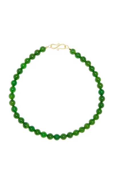 Lie Studio The Rose Agate Sterling Silver Necklace In Green