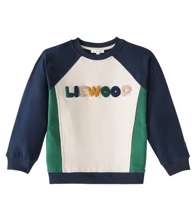 Liewood Kids' Aude Placement Cotton Jersey Sweatshirt In Brown