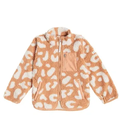 Liewood Kids' Nolan Printed Teddy Jacket In Mega Leo / Tuscany Rose